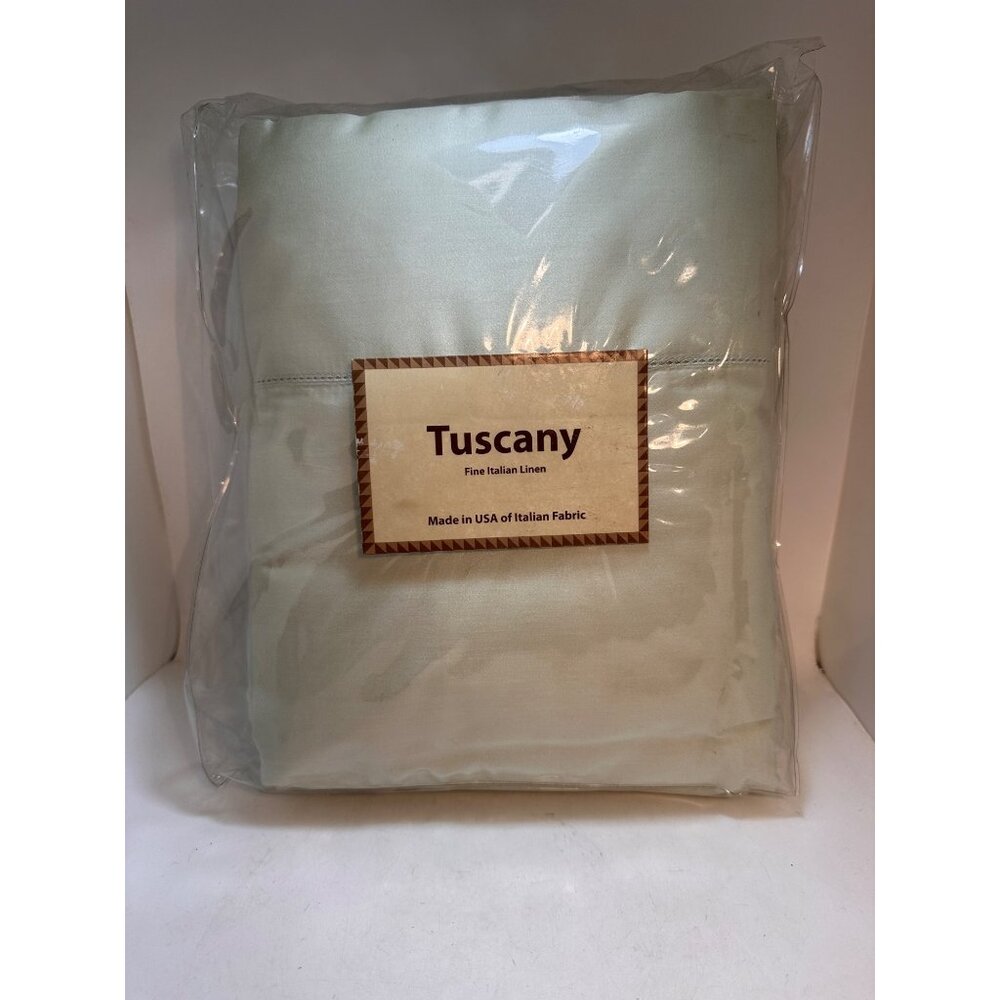 Tuscany Fine Italian Linen Queen Sheet Set Mint Green Fitted Flat USA Italian Fa